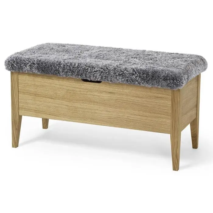Kundfavorit Klinte 90 cm Oljad Ek Grå Äkta Fårskinn - Torkelson - Bonus Möbler