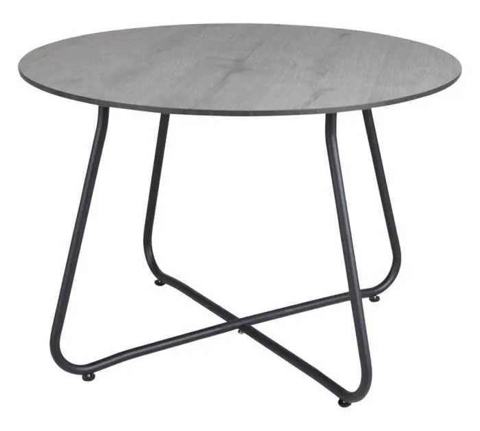 Taverny Ø65 cm Svart / Laminat grå trä - Brafab - Bonus Möbler Endast idag