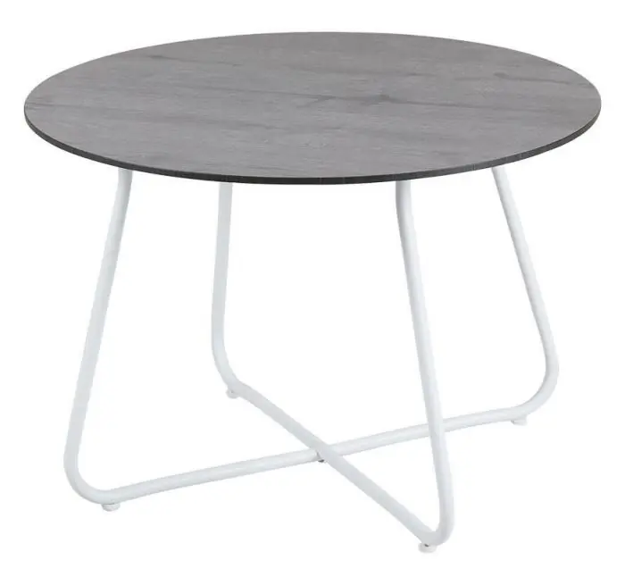 Taverny Ø65 cm Vit / Laminat grå trä - Brafab - Bonus Möbler Begränsat antal