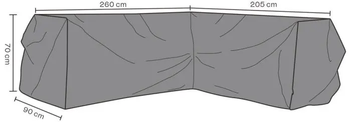 Hörnsoffa Andas 205X260, D90, H70 cm - Brafab - Bonus Möbler Snabb leverans