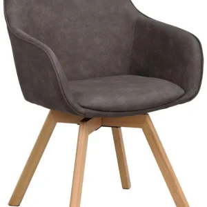 Alison Träben / Mörkgrå microfiber Lackad ek - Rowico Home - Bonus Möbler Begränsat antal