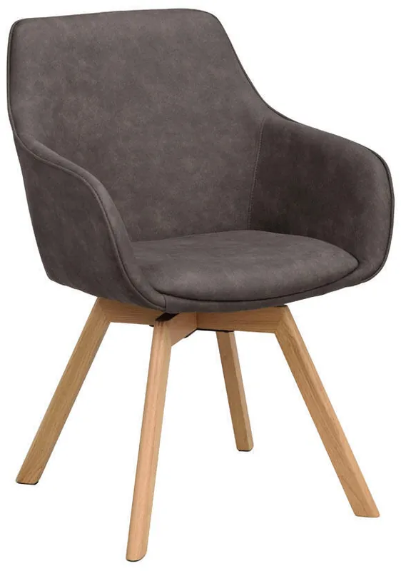 Alison Träben / Mörkgrå microfiber Lackad ek - Rowico Home - Bonus Möbler Begränsat antal