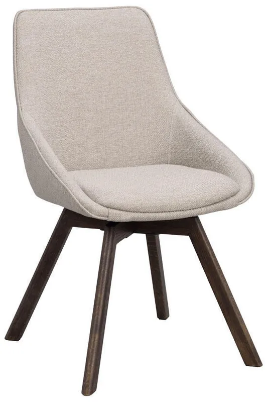 Alison Träben / Beige tyg Brunlackad ek - Rowico Home - Bonus Möbler Rabatt