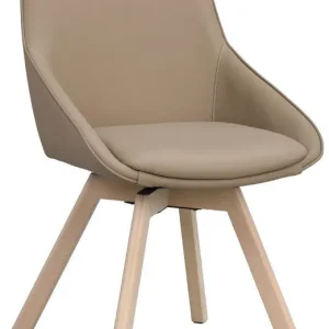 Alison Träben / Beige läder Vitpigmenterad ek - Rowico Home - Bonus Möbler Fynd