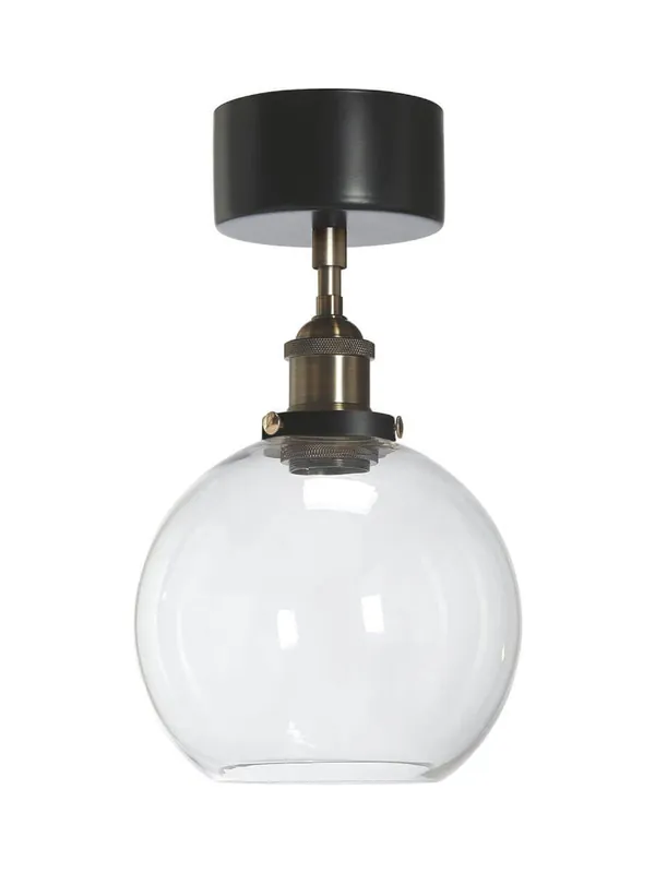 Säker betalning OMEGA Taklampa 36cm Svart/Mässing/Klar