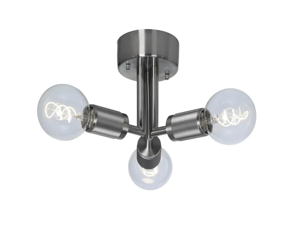 RILLE Taklampa 3L 27,5cm Borstad krom Sista chansen