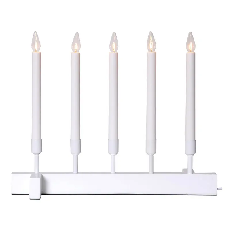 VIND Ljusstake 5L 40cm Vit risnedsättning