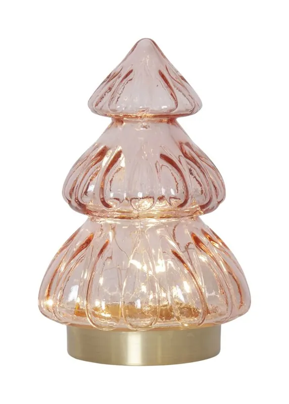 Populär ABETE Glasdekoration Batteri 18cm Rosa