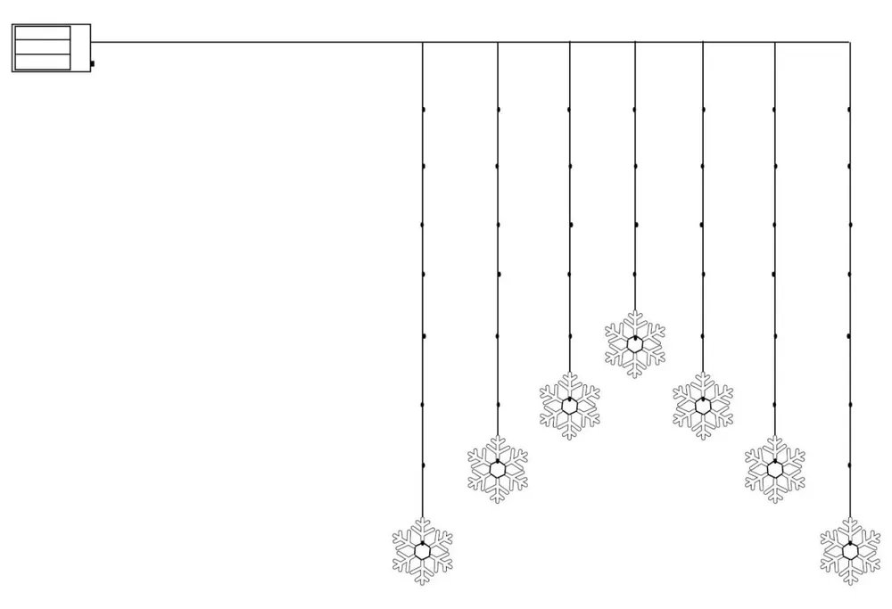 DECYSNOWFLAKE Ljusgardin Batteri 85cm 47LED Varmvit/Transparent Begränsad tid