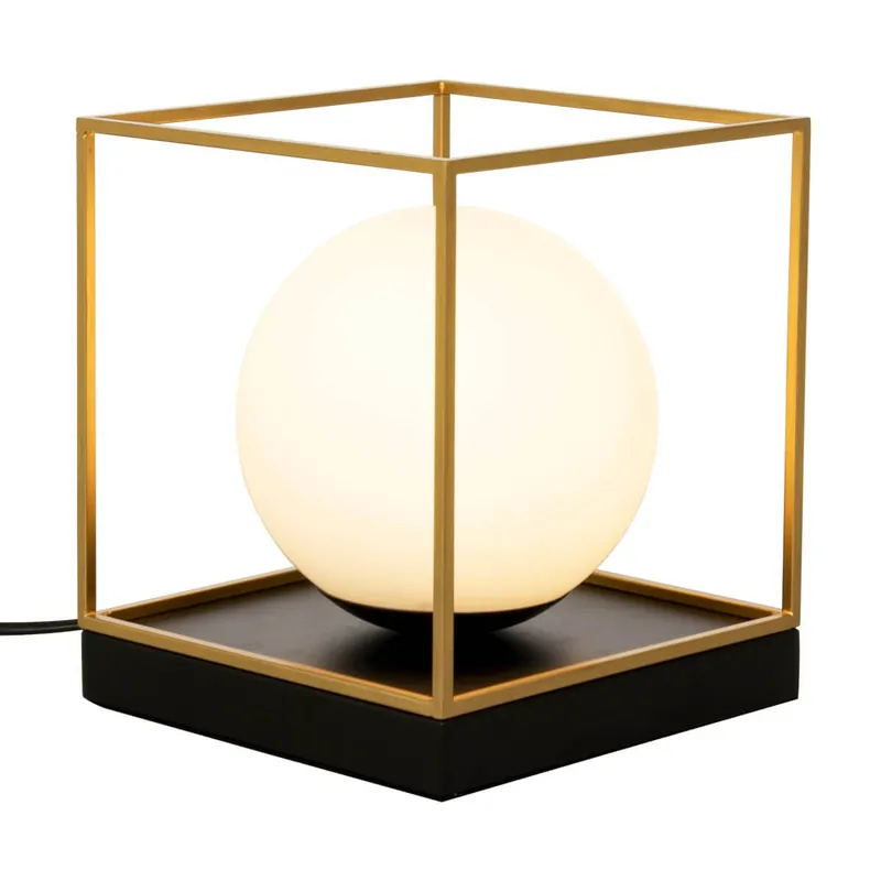 Rabatt ASTRO Bord/Vägglampa Stor 21cm Svart/Guld/Opalvit