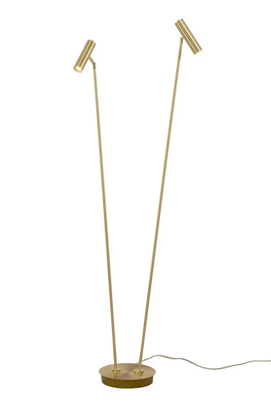ARTIC Golvlampa LED Dubbel 137cm Matt Mässing Rabatt