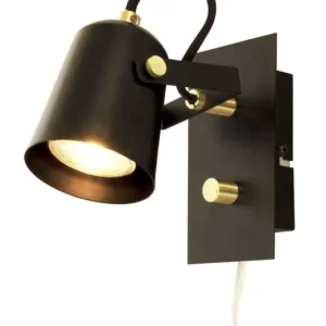 Beställ idag METZ Vägglampa 18cm Svart/Matt Mässing
