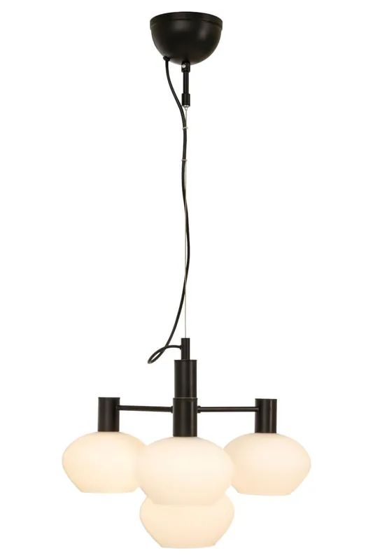 BELL Taklampa 4:a 47cm Svart/Opalvit Rabatt