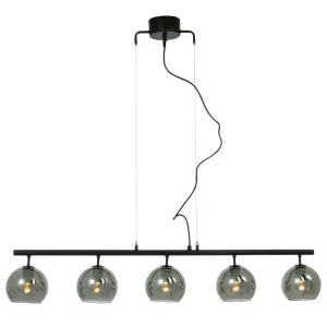 ATOM Taklampa 5:a Rak 114cm Svart/Rökgrå Kampanj