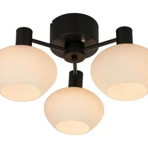 Beställ idag BELL Plafond 3-arm 42cm Svart/Opalvit