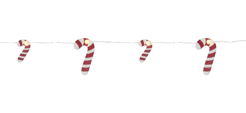 Begränsat antal CANDYCANE Ljusslinga Batteri 1,35m 10LED Varmvit/Vit
