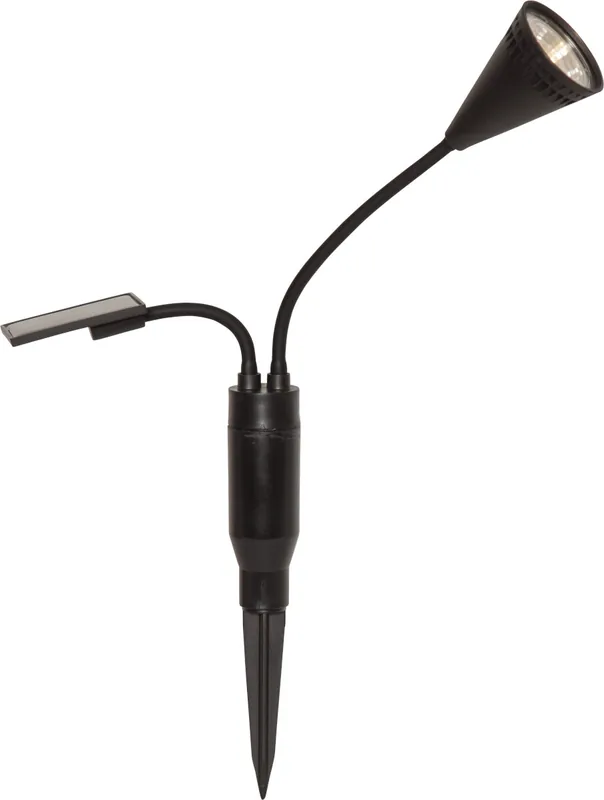 POWERSPOT Solcells-spotlight 34cm Svart Varmvit IP44 Begränsat antal