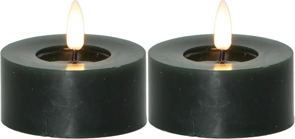 Endast idag FLAMME FLOW LED-Värmeljus 2-pack 7cm Grön