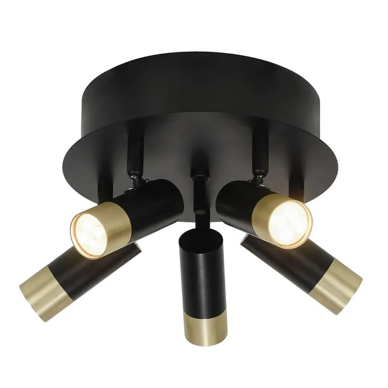 Billigare ORIVA SLIM Takspot Rund 5a Svart/Guld 27cm