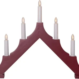 ALMA Träljusstake 33,5cm Röd Lägg i varukorgen