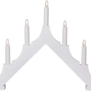 ALMA Träljusstake 33,5cm Vit Rabatter