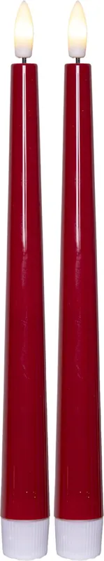 Begränsat erbjudande FLAMME CANDY Antikljus 2-pack 26cm Röd