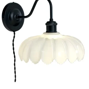 SOFIA Vägglampa 25cm Svart/Opalvit Erbjudandepris