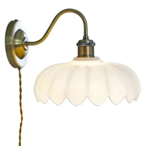 SOFIA Vägglampa 25cm Antik/Opalvit Köp online