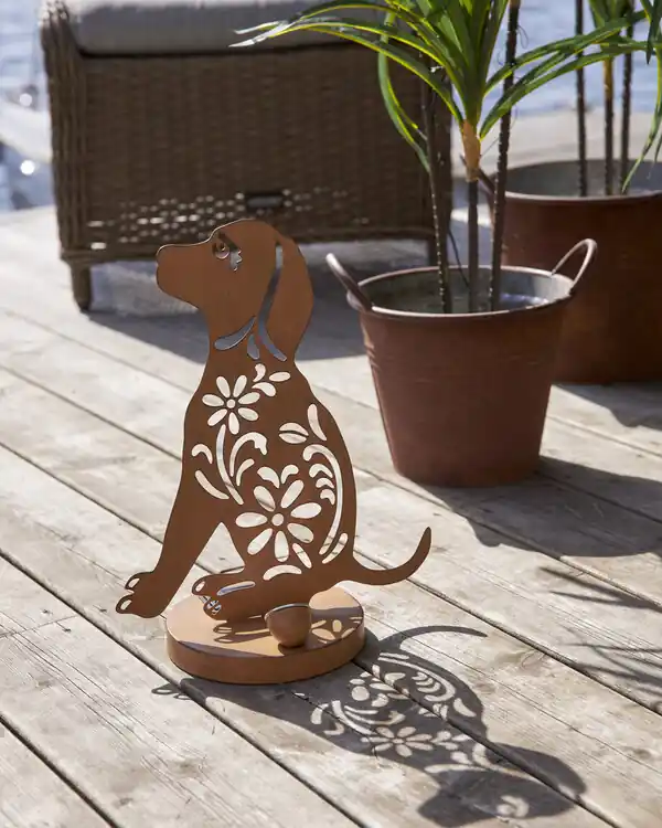 Utförsäljning Trädgårdsdekoration Solcells Hund