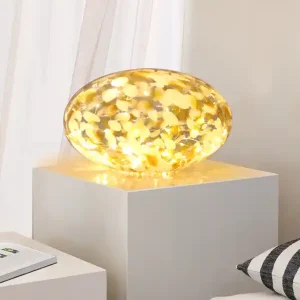 Expressleverans Bordslampa Sten med LEDslinga marmorerat glas