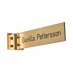 Flaggskylt 213x50 mm - Plan, Guld Plast Kampanjpris