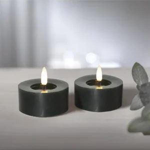 Begränsad tid 2-pack batteridrivna värmeljus LED Flamme flow 7 x 5,5 cm