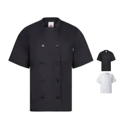 VL DURGA. Kortärmad poplin (110g/m²) köksjacka i bomull (35%) och polyester (65%) Fynd