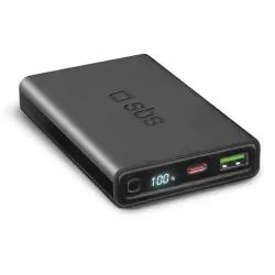 Billig SBS powerbank 10 000 mAh. Svart