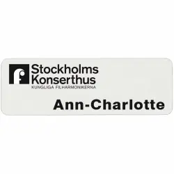 Namnbricka plast, 76x25 mm, vit, 4-färgs Erbjudandepris