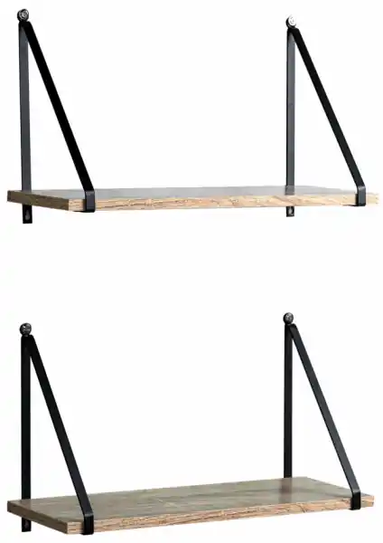 2-pack Vägghyllor 'Triangle' - Natur Utförsäljning