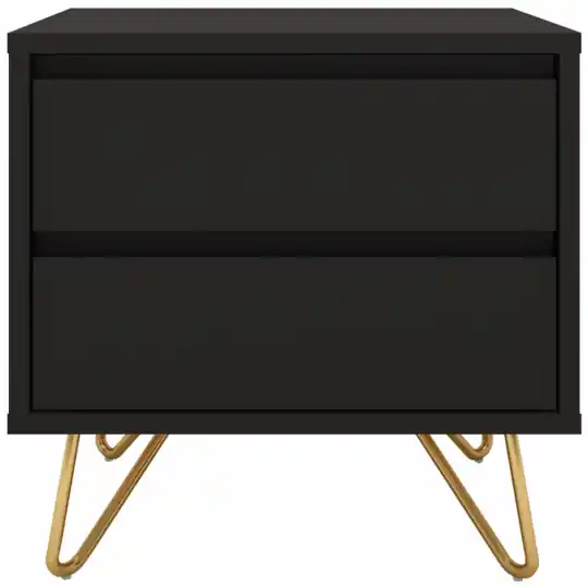 Kundfavorit Sängbord 'Elle' - Svart/Mässing
