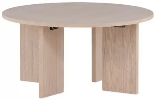 Expressleverans Soffbord 'Arvika' Runt 80cm - Vitpigmenterad Ek