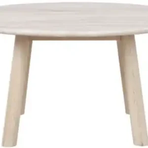 Begränsat erbjudande Soffbord 'Taransay' Runt 90cm - Beige/Vitpigmenterad