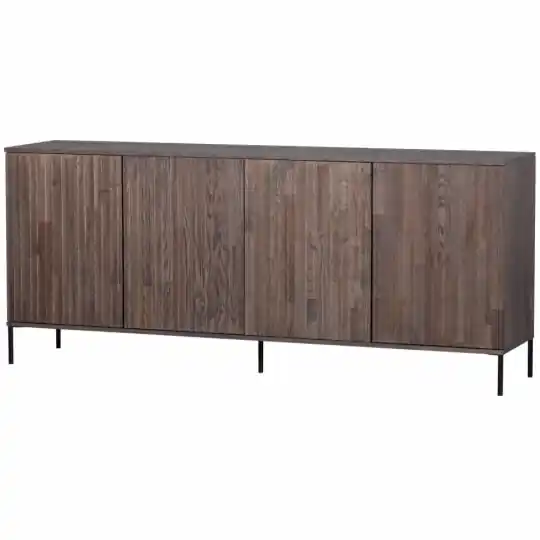 Sideboard ‘New Gravure’ 200 cm - Mörkbrun/Svart Kampanjpris