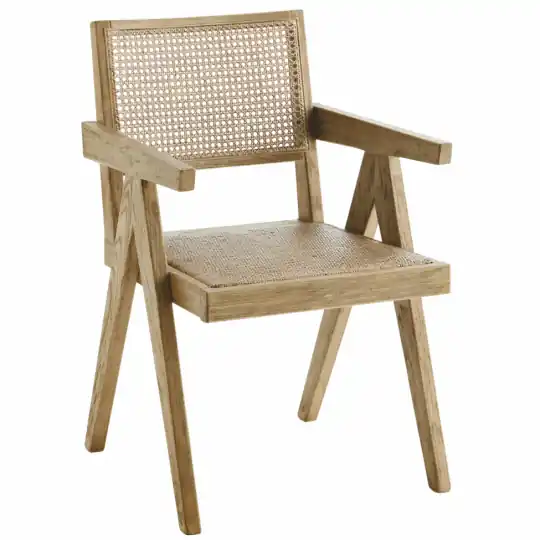 Stol 'Wooden rattan' - Natur Fri frakt