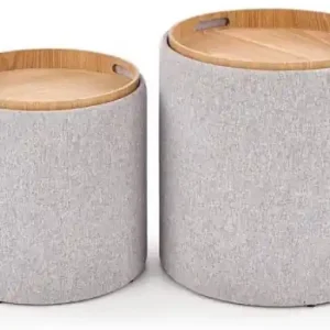 2-pack Sittpuff/Sidobord 'Aviko' - Grå Fynd