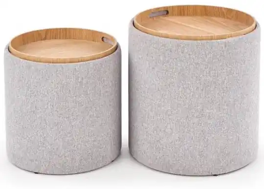 2-pack Sittpuff/Sidobord 'Aviko' - Grå Fynd