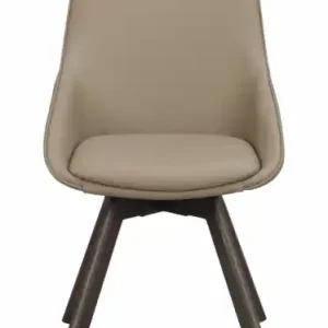 Stol 'Alison' Läder - Beige/brun Kundfavorit