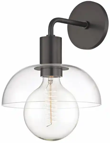 Kampanj Vägglampa 'Glass Shade' - Svart