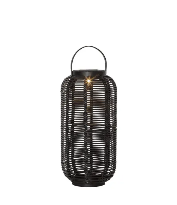Rabatt Solcellslykta Runda Svart 30 cm LED