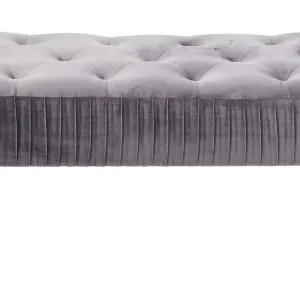 Bänk Lofty - Grå Sammet /Svarta ben, 103cm Populär