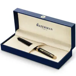 WATERMAN Hémisphère Matt Black with golden trim, Fountain Pen M Extra rabatt