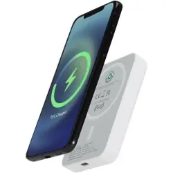 Acrab 5 000 mAh 15 W magnetisk trådlös powerbank med 20 W PDtillverkad av återvunnen plast Expressleverans