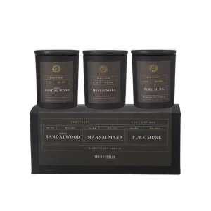 YASU Doftljus 3‑pack White Sandalwood, Maasai Mara, Pure Musk Erbjudande